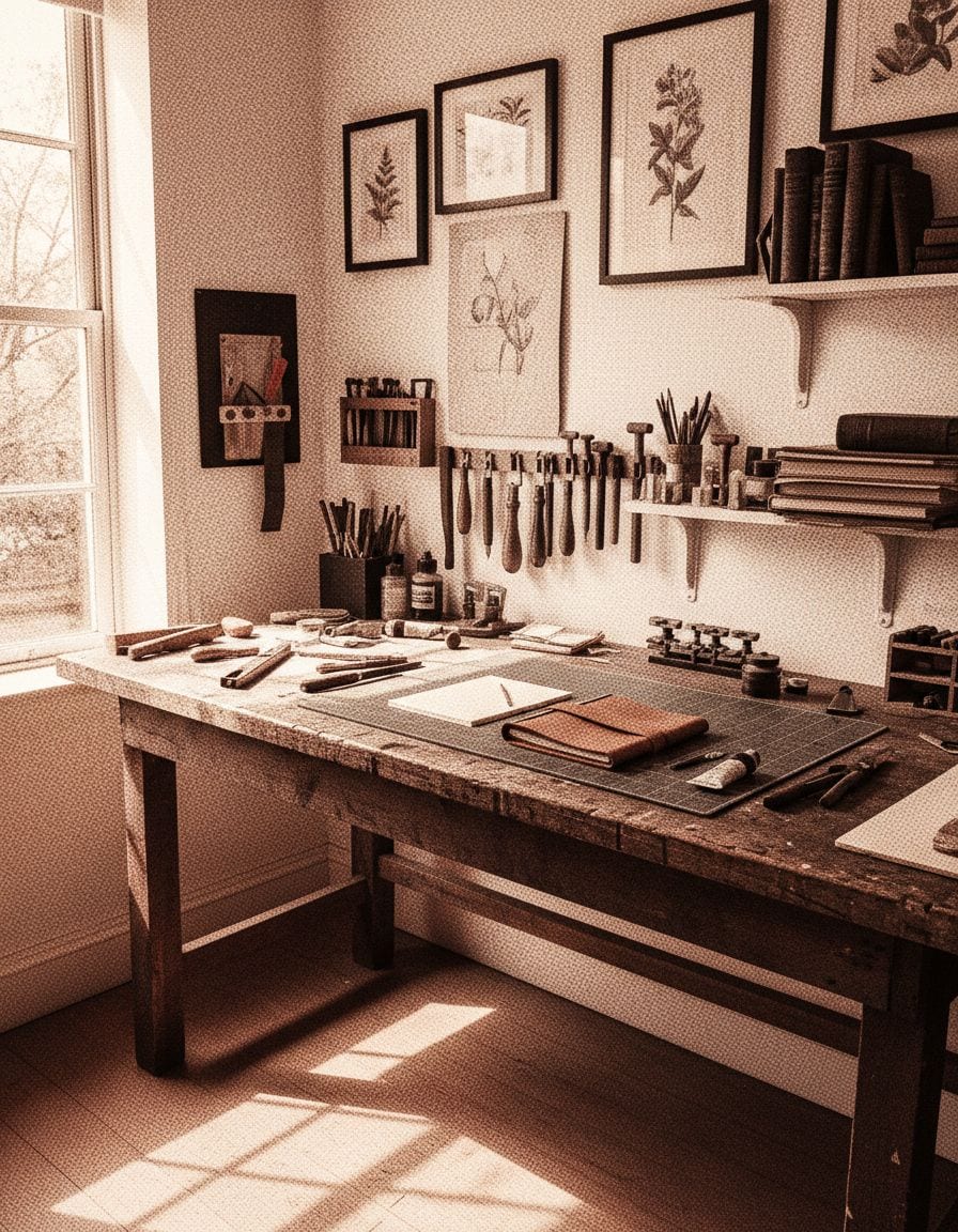 Inside the studio.